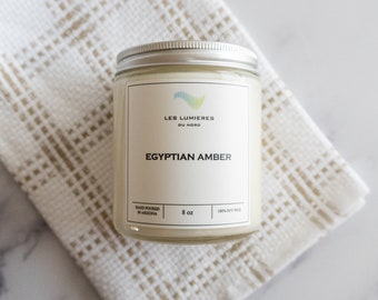 Egyptian Amber - 8oz Soy Candle in a jar - all natural 100% soy wax