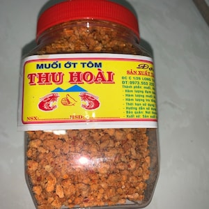 Muoi tom Tay Ninh- banh trang tron- Chilli salt with shrimp product of Viet Nam 7oz 200g