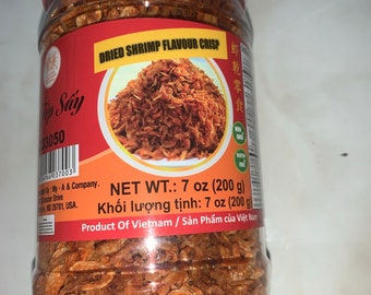 Crispy Tiny Shrimp-Ready to eat 7oz Product Of Vietnam Banh Trang Tron Ruoc Say