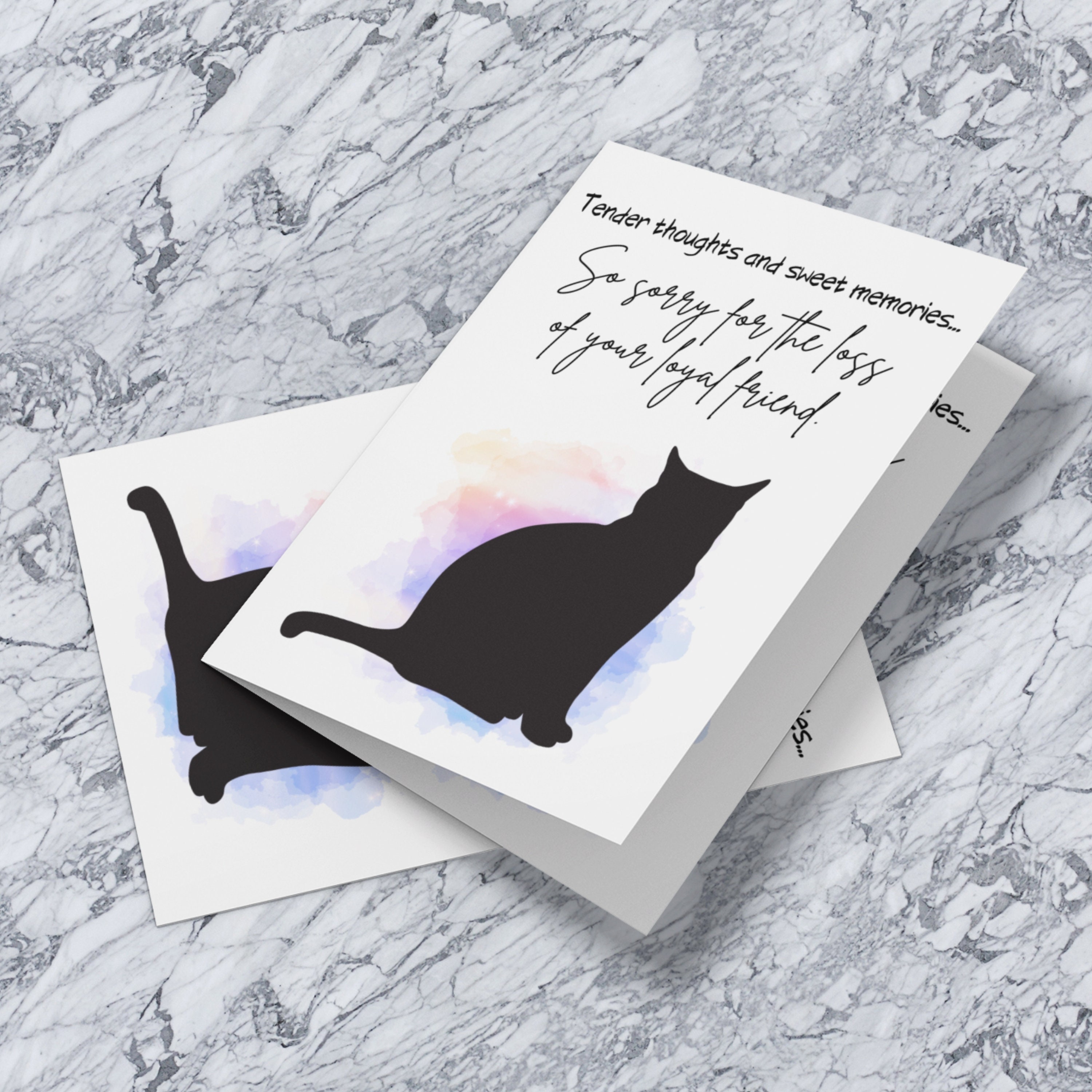 Cat Pet Sympathy Card Printable | Etsy