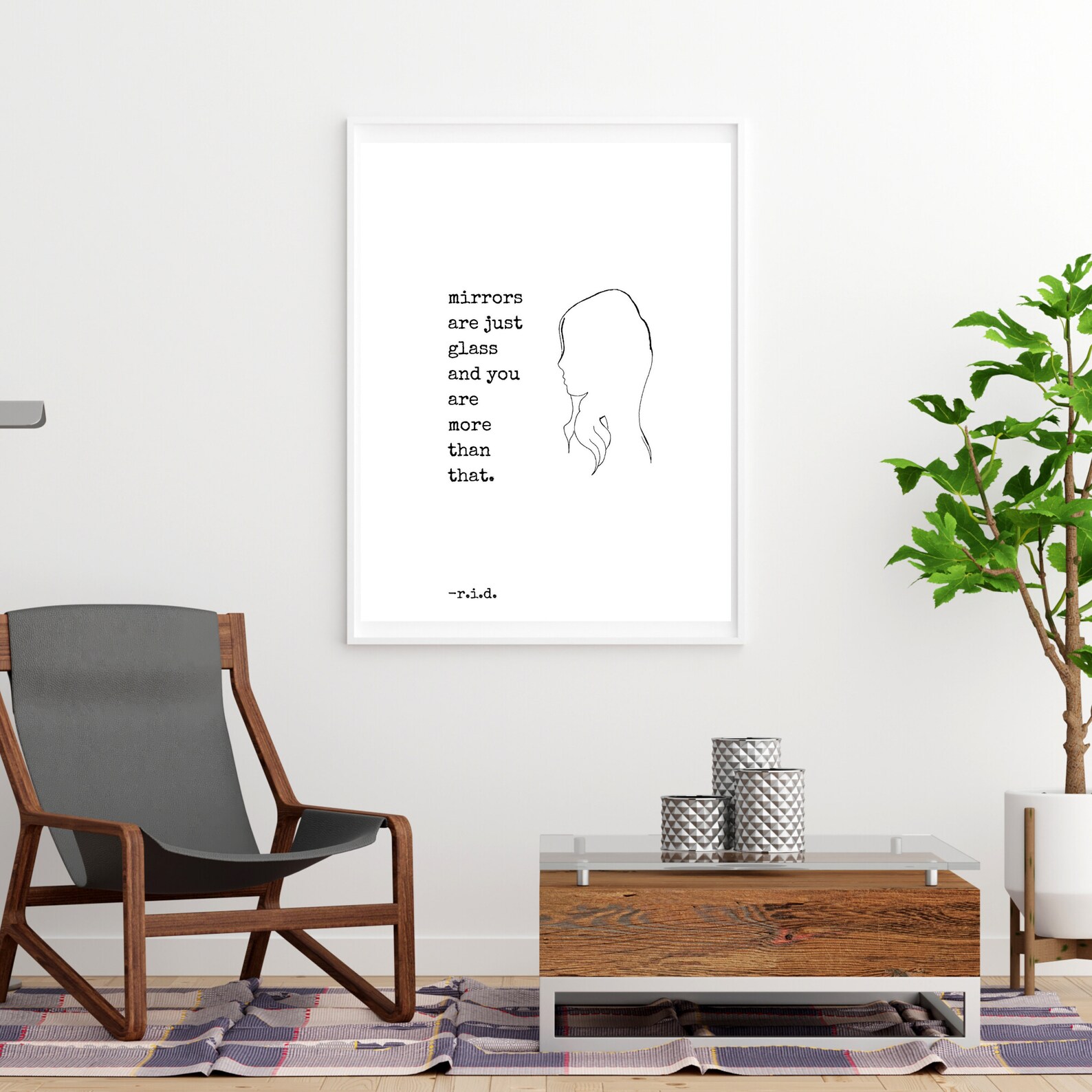 Note To Self Words Mirrors Are Just Glass and You Are Etsy