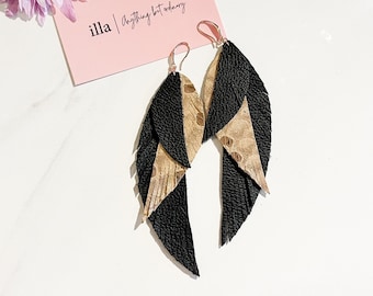 LEXY NIGHT Rose Gold Plated Feather Earrings | REBEL Collection