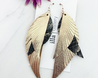AALIYAH SHORT | Gold Feather Earrings