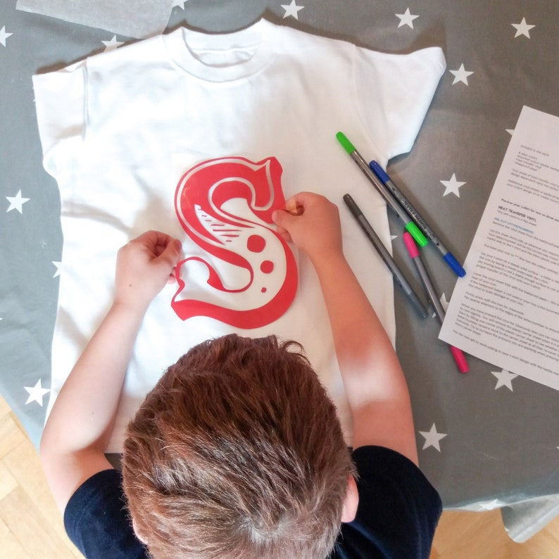 Make Your Own Tshirt kit LETTER/NUMBER Kids Craft Kit, Children's Craft Set, Personalised children's tshirt, birthday gift for kids image 1