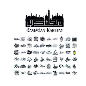 60 Ramadan und Eid Kalligraphie. Jpeg, Png und SVG. Sofortiger digitaler Download.