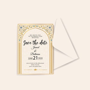 Islamisches Save the Date. Hochzeits-Save-the-Date. Nikah Save The Date.