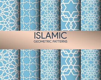 Islamic Geometric Digital Paper Pack, Seamless Pattern. Islamic Digital Background. Scrapbook Paper. AC-19632021/DP