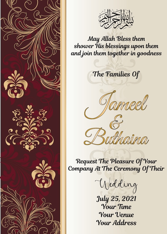 Wedding card english deals