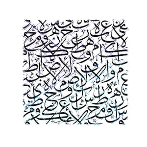 Cyfrowy bezszwowy wzór liter arabskich (nie czcionka). Cyfrowe tło islamskie. Papier do scrapbookingu. Jpeg, PNG, Svg. Pobieranie cyfrowe.