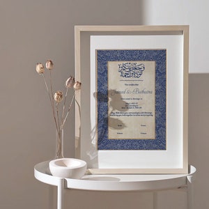 Nikah Islamische Heiratsurkunde. Digitale Heiratsurkunde. Hochzeit-Souvenir. Hochzeitstag. Hochzeitsgeschenk.