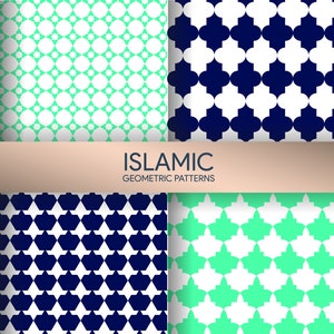 Islamic Geometric Digital Paper Pack, Seamless Pattern. Islamic Digital Background. Scrapbook Paper. AC-19632021/DP