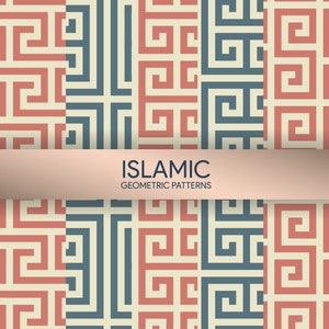 Pakiet papieru cyfrowego Islamic Geometric, bezszwowy wzór. Cyfrowe tło Islamic. Papier do scrapbookingu. AC-19632021/DP