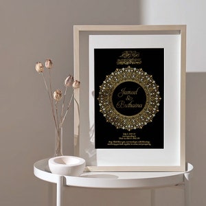 Nikkah Islamische Heiratsurkunde. Digitale Heiratsurkunde. Hochzeit-Souvenir. Hochzeitstag. Hochzeitsgeschenk. AC-19632021/37