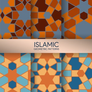 Islamic Geometric Digital Paper Pack, Seamless Pattern. Islamic Digital Background. Scrapbook Paper. AC-19632021/DP