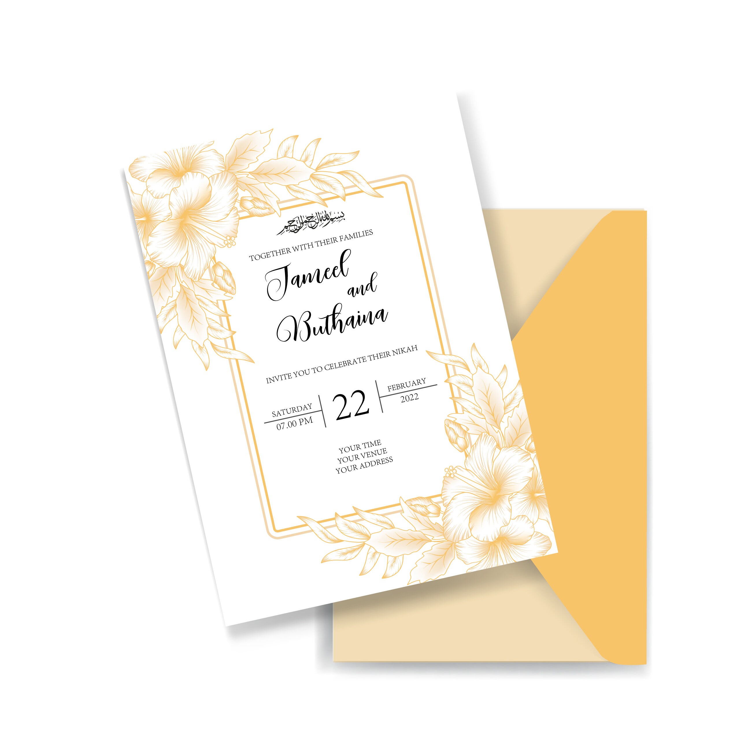 Invitación de boda musulmana. Invitación de boda en inglés, árabe, indio y  paquistaní. Nikah Valima Shaadi. AC-19632021/63 - Etsy México, image size:2543x2543