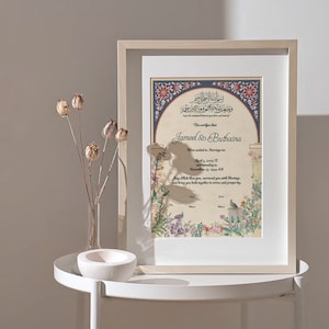 Nikkah Islamische Heiratsurkunde. Digitale Heiratsurkunde. Hochzeit-Souvenir. Hochzeitstag. Hochzeitsgeschenk. AC-19632021/61