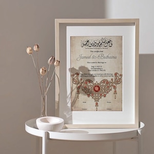 Nikah Islamische Heiratsurkunde. Digitale Heiratsurkunde. Hochzeit-Souvenir. Hochzeitstag. Hochzeitsgeschenk.