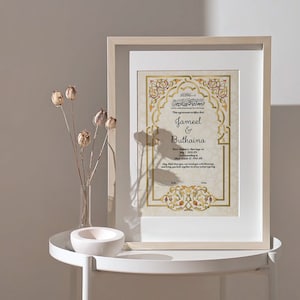 Nikkah Islamische Heiratsurkunde. Digitale Heiratsurkunde. Hochzeit-Souvenir. Hochzeitstag. Hochzeitsgeschenk. AC-19632021/43a