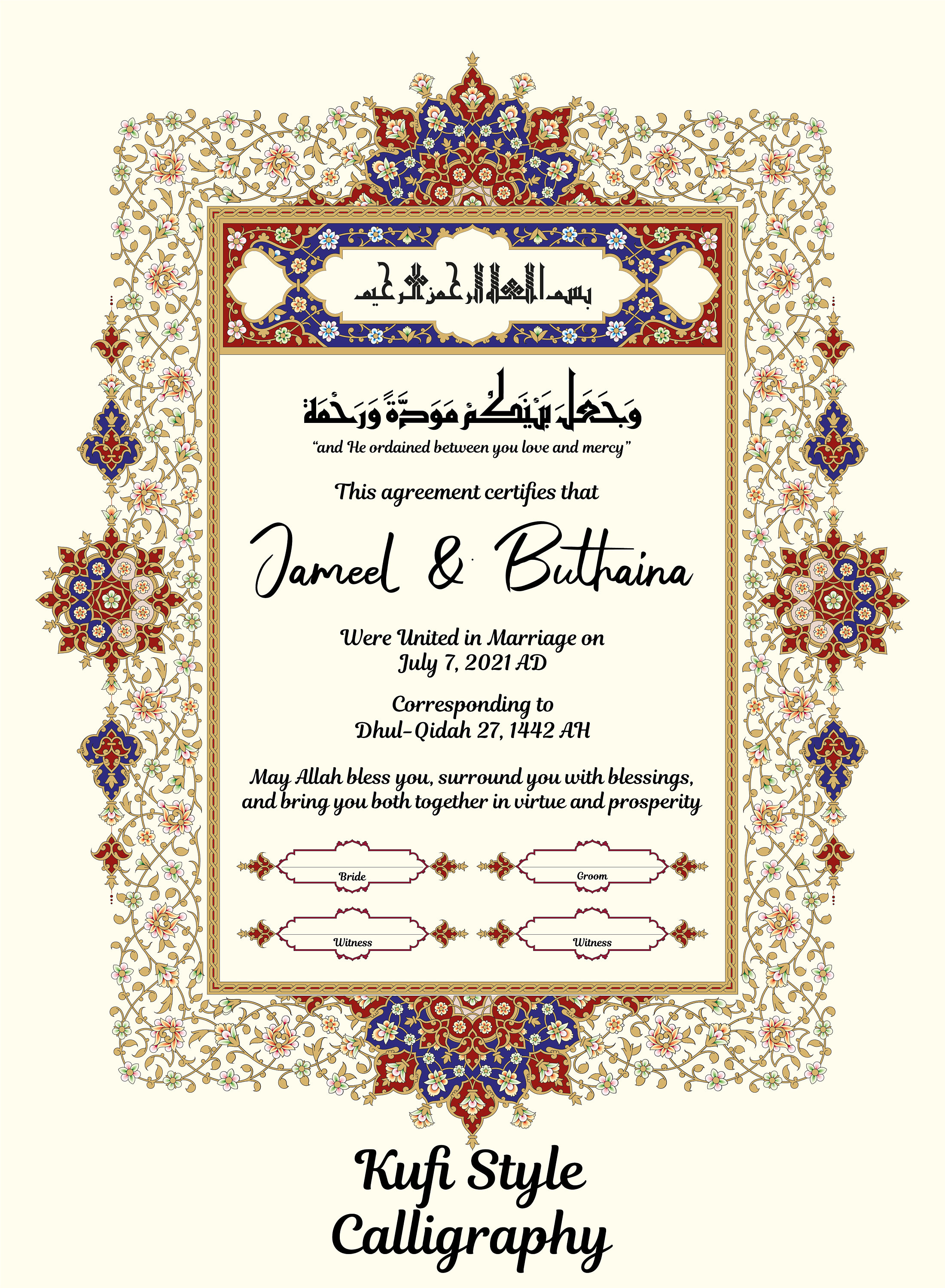 Nikah Certificate Template