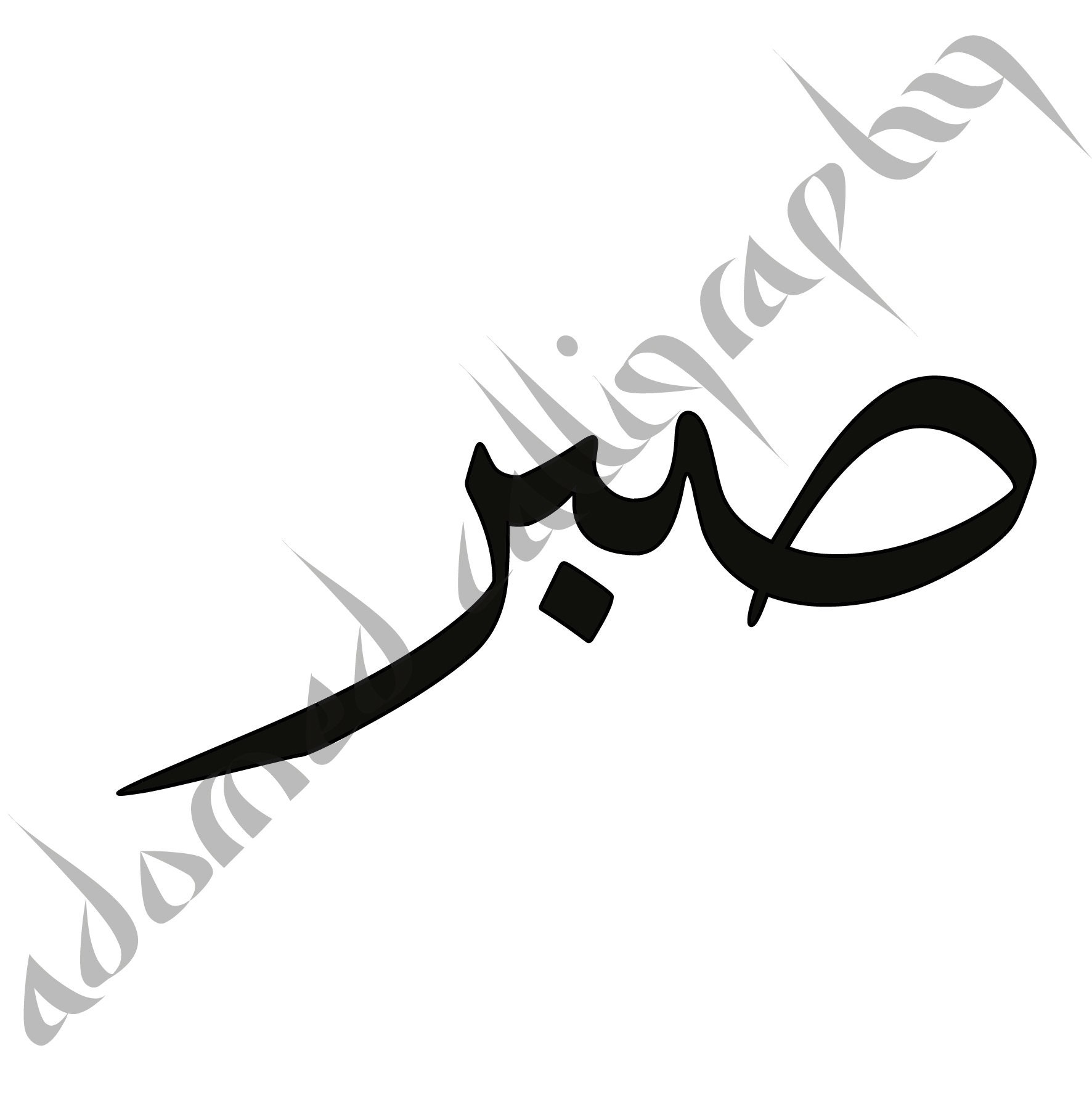 Sabr Patience 29 PNG. Arabic and English Calligraphy. Instant