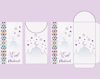 Printable Eid Mubarak Envelope.  Jpeg, Pdf and Png. Instant Digital Download.