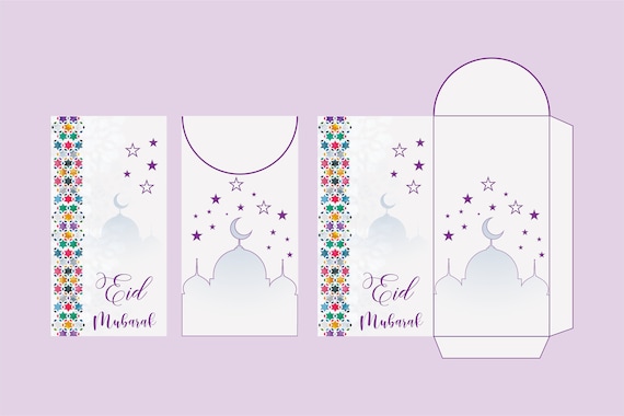 Printable Eid Mubarak Envelope.  Jpeg, Pdf and Png. Instant Digital Download.