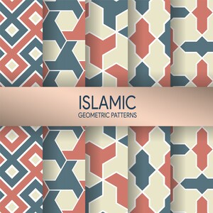 Islamic Geometric Digital Paper Pack, Seamless Pattern. Islamic Digital Background. Scrapbook Paper. AC-19632021/DP