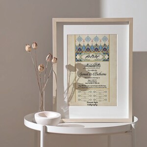 Nikkah Islamische Heiratsurkunde. Digitale Heiratsurkunde. Hochzeit-Souvenir. Hochzeitstag. Hochzeitsgeschenk. AC-19632021/1c