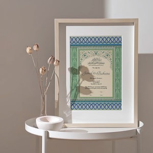 Certificado de Matrimonio Islámico Nikkah. Certificado de Matrimonio Digital. Recuerdo de Boda. Aniversario de Boda. Regalo de Boda. AC-19632021/60