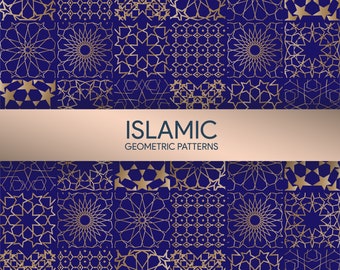 36 Islamic Geometric Digital Pack, Seamless Pattern. Dxf, Jpeg, Png, Svg. Instant Digital Download.