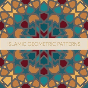 Islamic Geometric Digital Paper Pack, Seamless Pattern. Islamic Digital Background. Scrapbook Paper. AC-19632021/DP