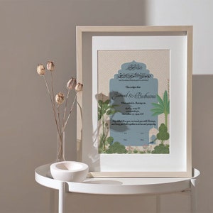 Nikkah Islamische Heiratsurkunde. Digitale Heiratsurkunde. Hochzeit-Souvenir. Hochzeitstag. Hochzeitsgeschenk. AC-19632021/62