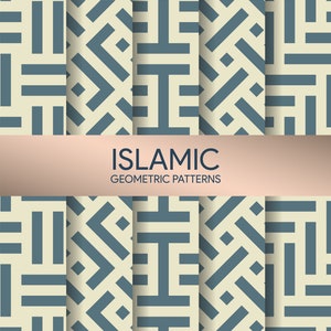 Islamic Geometric Digital Paper Pack, Seamless Pattern. Islamic Digital Background. Scrapbook Paper. AC-19632021/DP