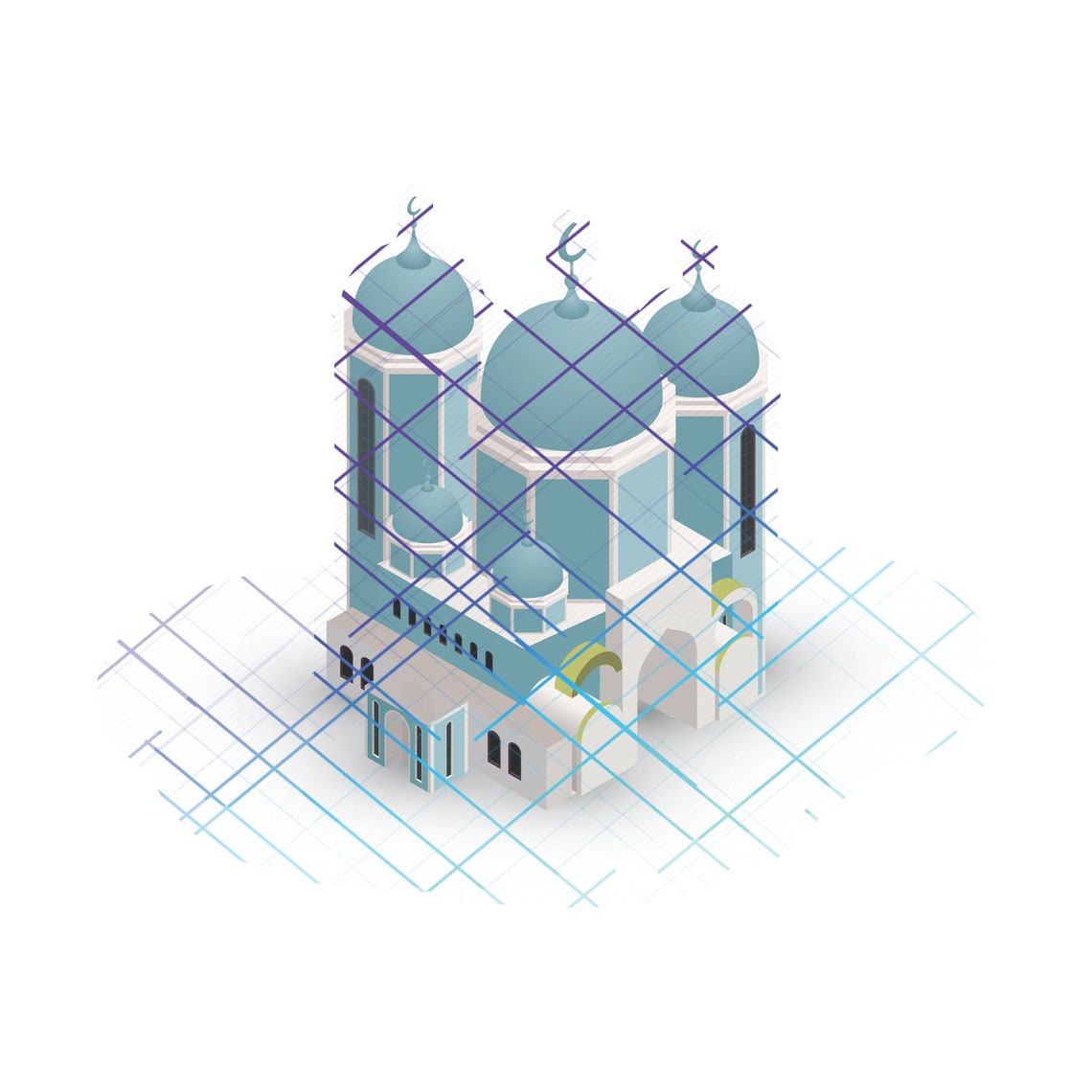 Set of 8 3D Mosques. Jpeg, Png, Svg. Instant Digital Download. - Etsy ...
