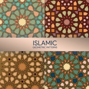 Islamic Geometric Digital Paper Pack, Seamless Pattern. Islamic Digital Background. Scrapbook Paper. AC-19632021/DP