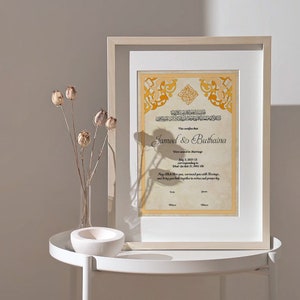 Certificado de Matrimonio Islámico Nikkah. Certificado de Matrimonio Digital. Recuerdo de Boda. Aniversario de Boda. Regalo de Boda. AC-19632021/41