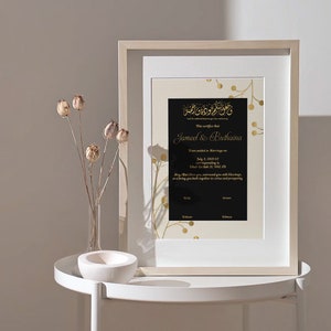 Nikkah Islamische Heiratsurkunde. Digitale Heiratsurkunde. Hochzeit-Souvenir. Hochzeitstag. Hochzeitsgeschenk.