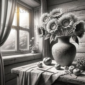 Sonnenblume Laser gravieren 3D Illusion Datei für die Gravur / Design für Laser | Glühschmiede | Digitale Datei | Laser Ready / Co2, Faser, Thyre