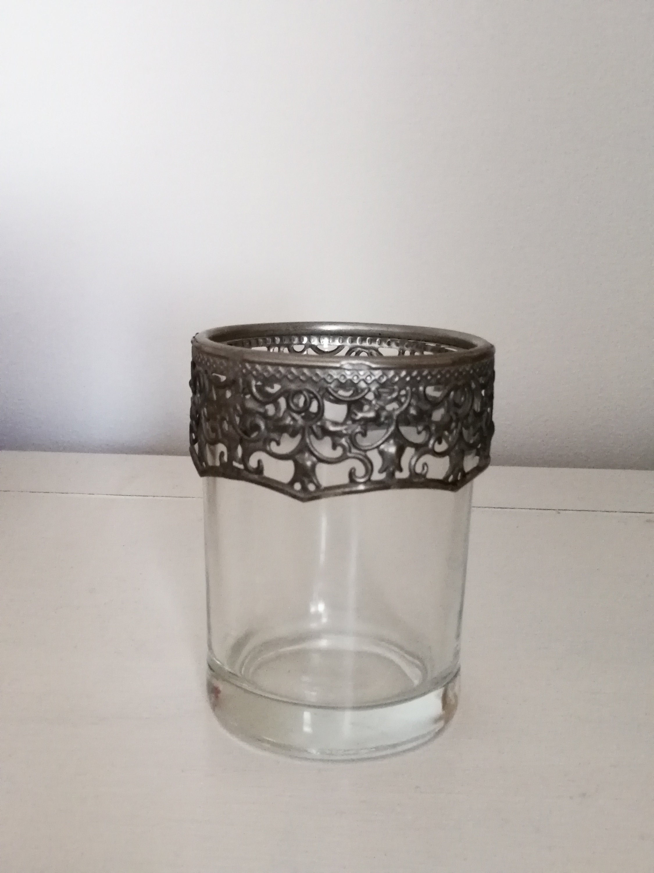 2 Glass tea light holder Etsy