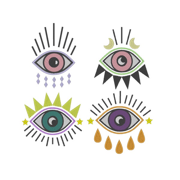 Embroidery design third eye,all seeing eye embroidery,Hipster Mystical Magical embroidery design,4 designs,4 size,instant download,