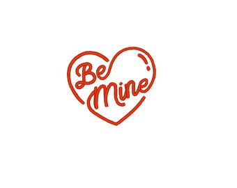 Valentine embroidery designs file-Mini heart embroidery designs file,"Be Mine" embroidery designs,4 size,instant download digital.