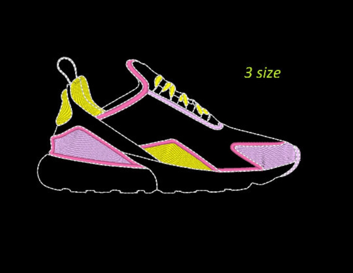 Sneakers embroidery design filestrendi embroidery designs for Etsy