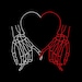 Skeleton heart embroidery designs,Trendy Halloween embroidery design for machine,4 size,instant download 