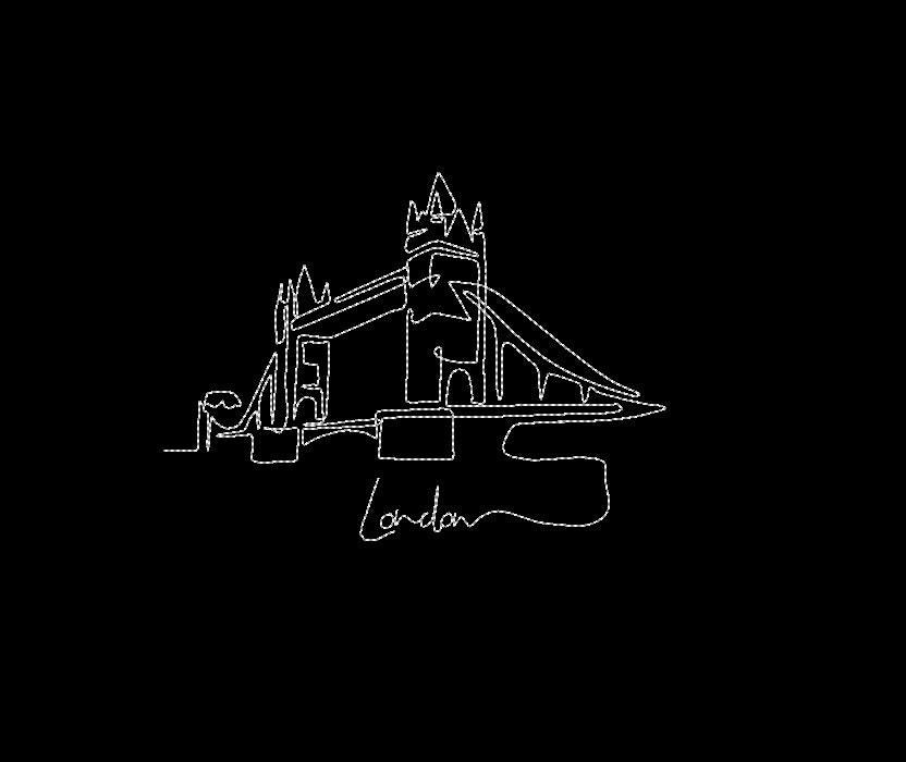 London skyline embroidery designone line machine embroidery  etsy