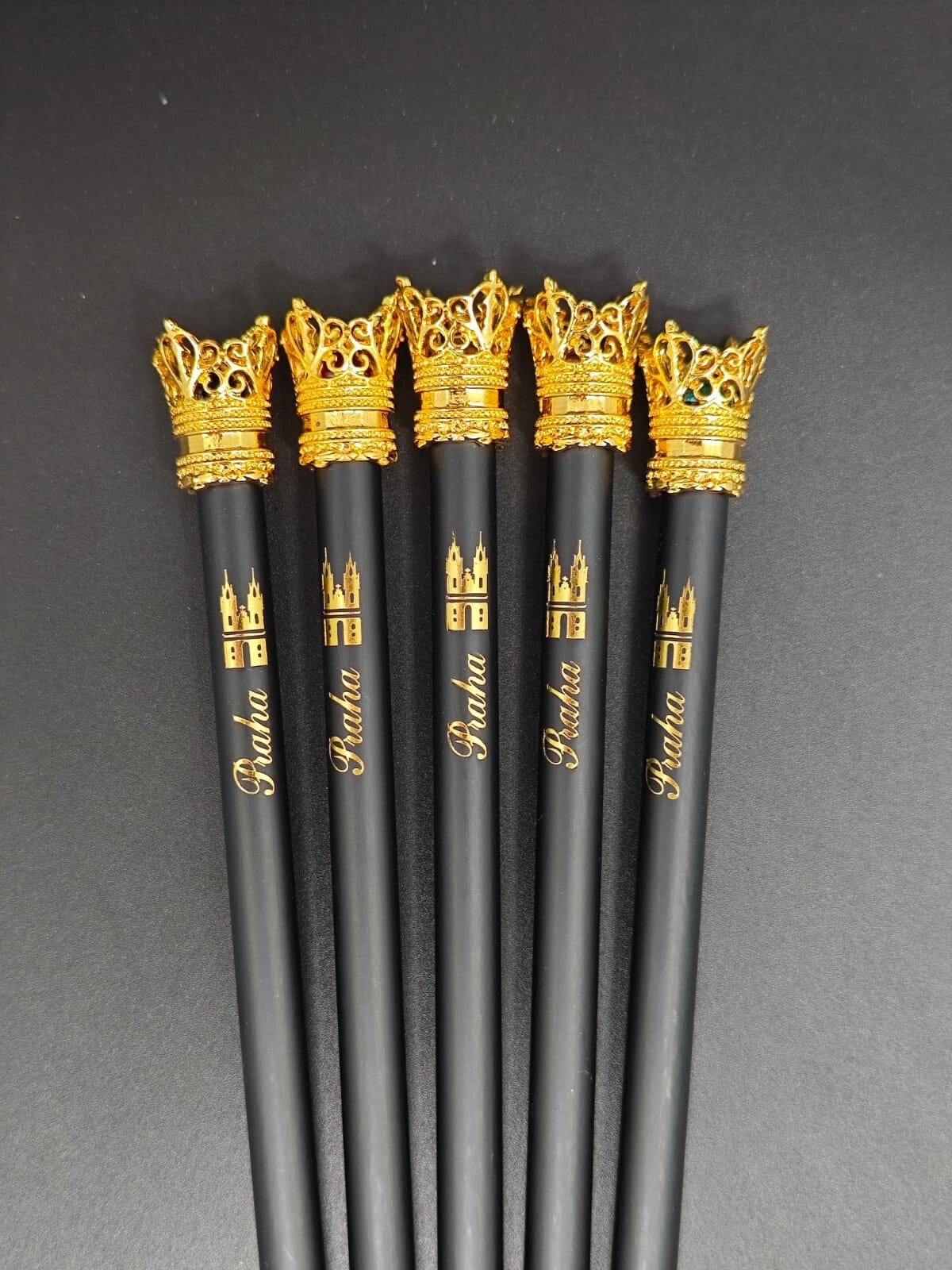 Premium Drawing Black Pencil with Queen Crown and Crystals