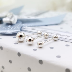 20G,  3mm, 4mm, 5mm 925 SILVER Ball Earring, Cartilage, Helix, Tragus, ear lobe