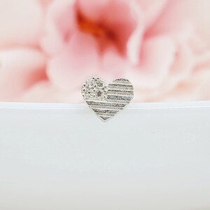 20G, American Flag  Heart 925 SILVER Earring, Cartilage, Helix, Conch, Ear lobe