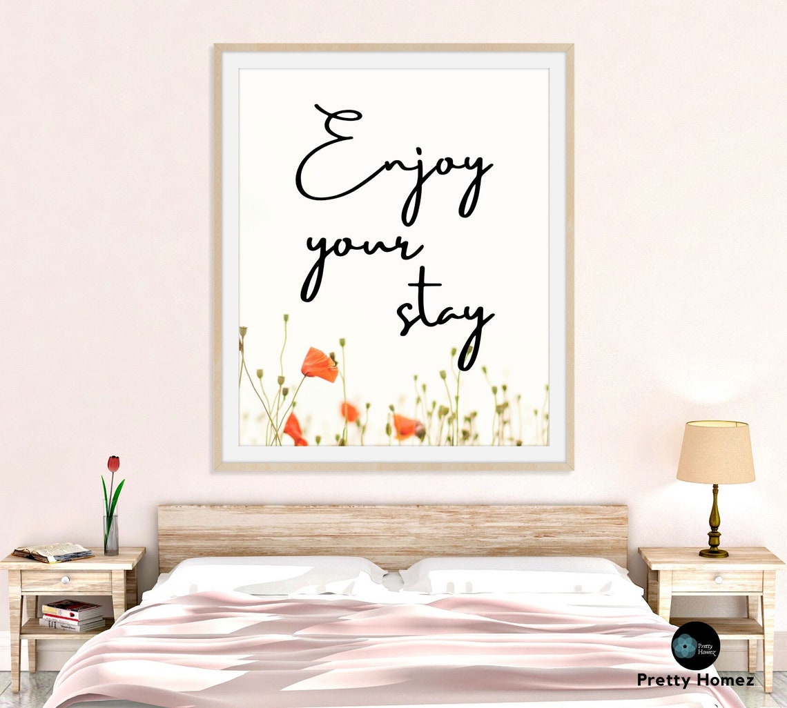 Guest Room Print ,enjoy Your Stay Sign as a Guest Room Wall Art. - Etsy