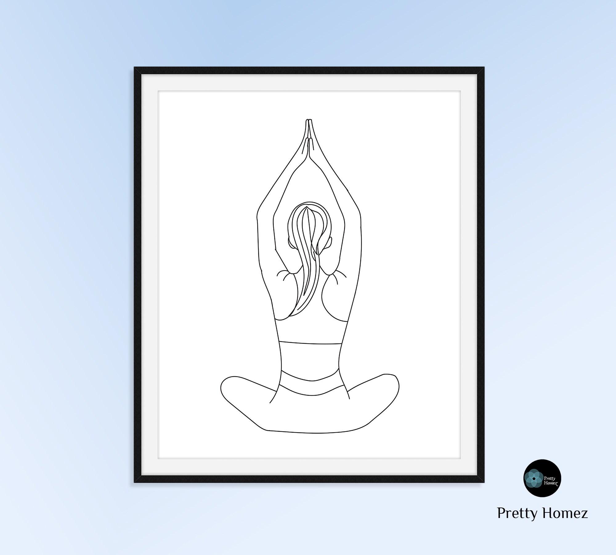 Yoga Art Prints as a Printable Downloadable Wall Art Seated Mountain