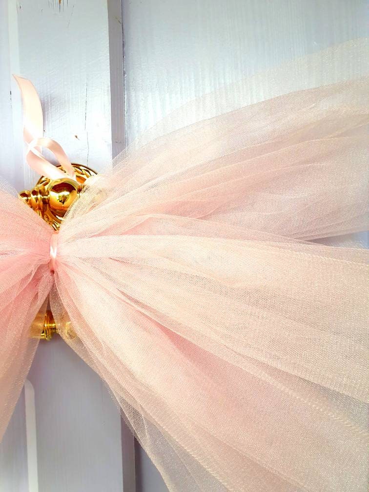 Pink Organza and Tulle Wedding Bow or Christmas Tree Topper 10 Across Made  to Order 